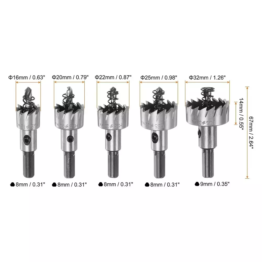 veltrix-5-pcs-hss-hole-saw-cutter-drill-bits-set-high-speed-steel-16-to-32-mm-size