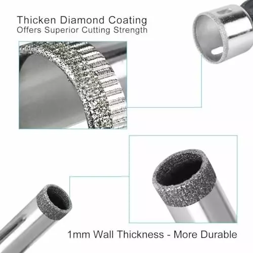 YADAV Diamond Hole Saw Set for Tile, Glass, Marble & Ceramic (5, 8, 10, 12, 16 mm) (Set of 5)