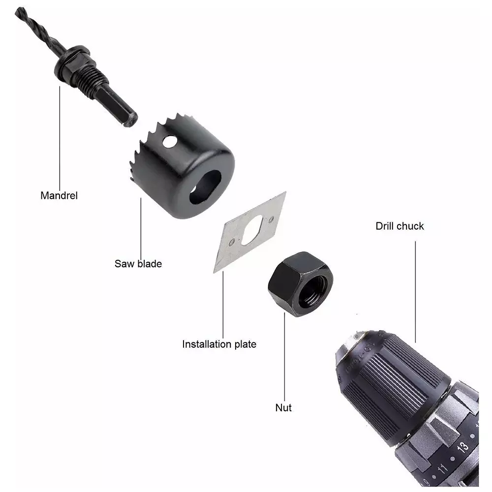 dip-hole-saw-with-hex-key-19-64-mm-high-grade-steel-black-for-wood-wooden-products-pack-of-11