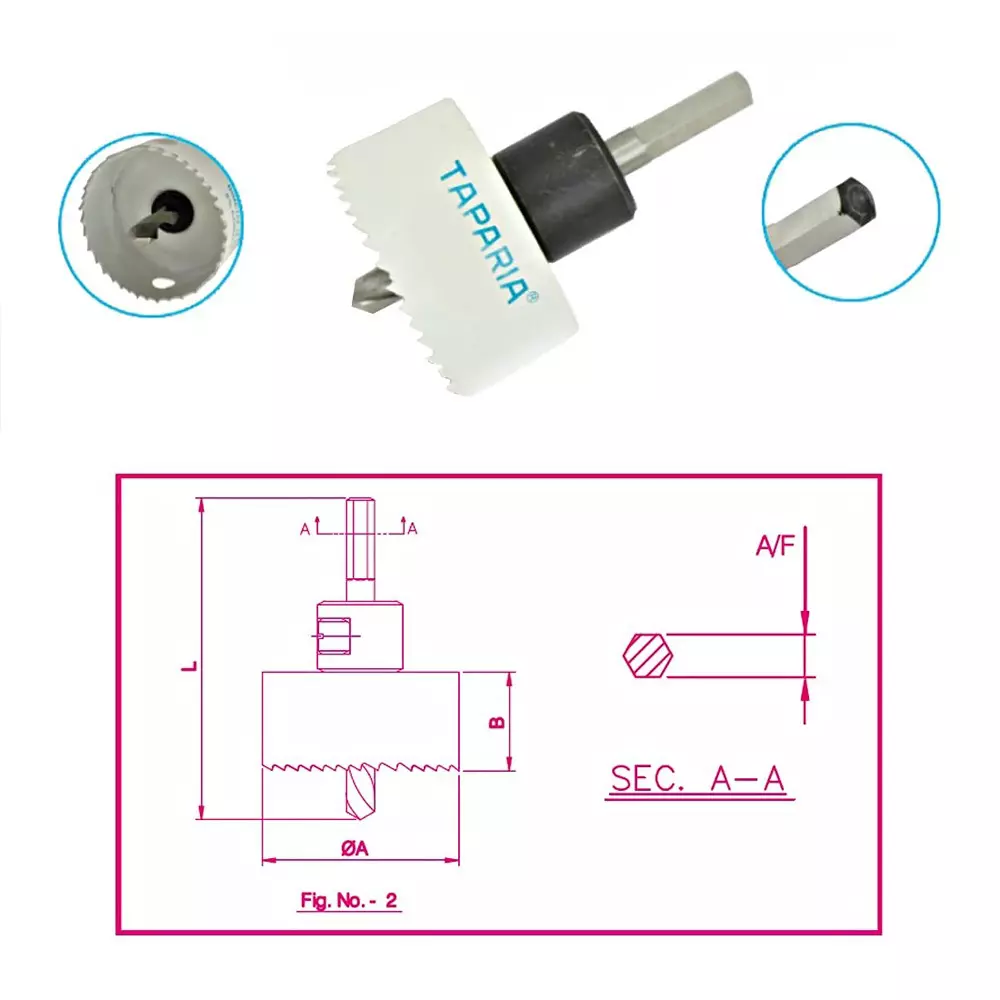 taparia-deep-hole-saw-arbor-set-25-mm-bi-metal-8-cobalt-for-wood-metal-plastic-hsbm25