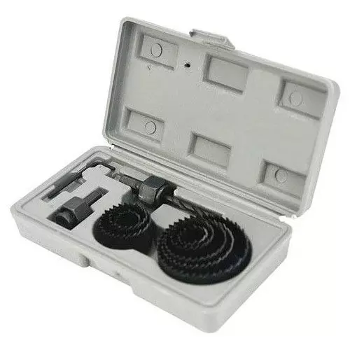 Kshivi Hole saw Cutter Set 19-64 Stainless Steel Black For Wood, Steel, Plastic, Wall (Pack of 11)