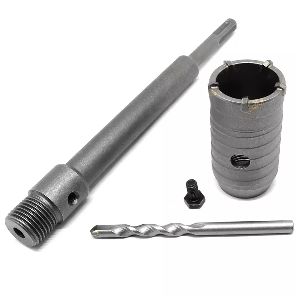 Veltrix Concrete Hole Saw Kit 40 mm and Arbor SDS Plus 200 mm Shank for Drilling Cement Stone, Wall, Brick, Sands, Masonry, Sable-Rock