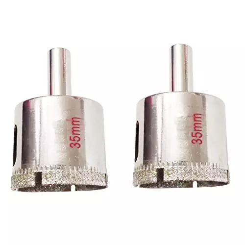 YADAV Diamond Coated Glass Drill Bit Hole Saw 35 mm for Glass, Porcelain, Ceramic & Granite (Pack of 2)