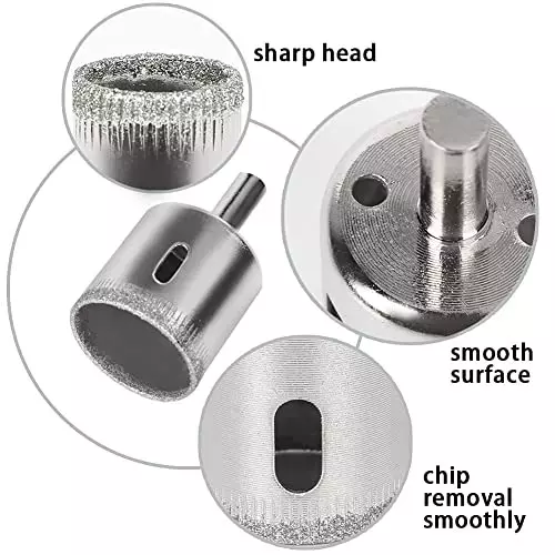YADAV Diamond Coated Glass Drill Bit Hole Saw 35 mm for Glass, Porcelain, Ceramic & Granite (Pack of 2)