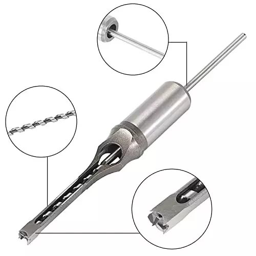 YADAV Square Hole Saw Auger Drill Bit Mortising Chisel Set Woodworking (Pack of 5)