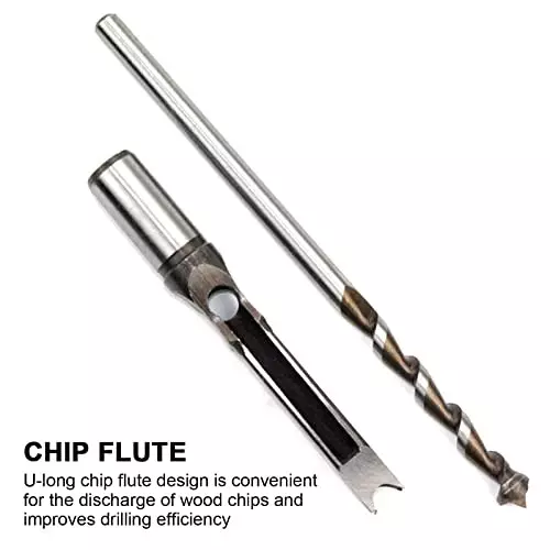 YADAV Mortise Square Hole Saw Auger Drill Bit Chisel Set Woodworking (6 mm, 8 mm, 9.5 mm, 14 mm) (Se of 4)