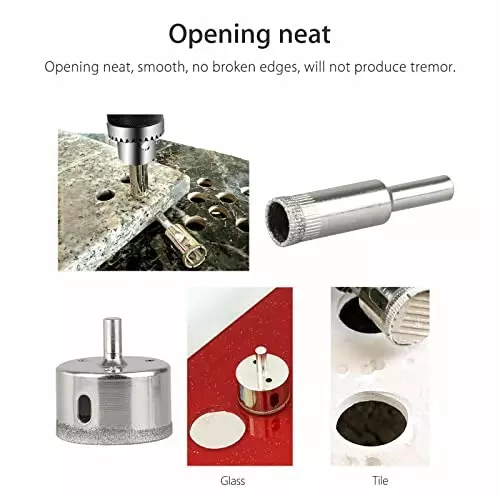 YADAV Diamond Drill Bit Hole Saw Set 5 to 50 mm for Tile, Marble & Glass Cutting (Set of 10)
