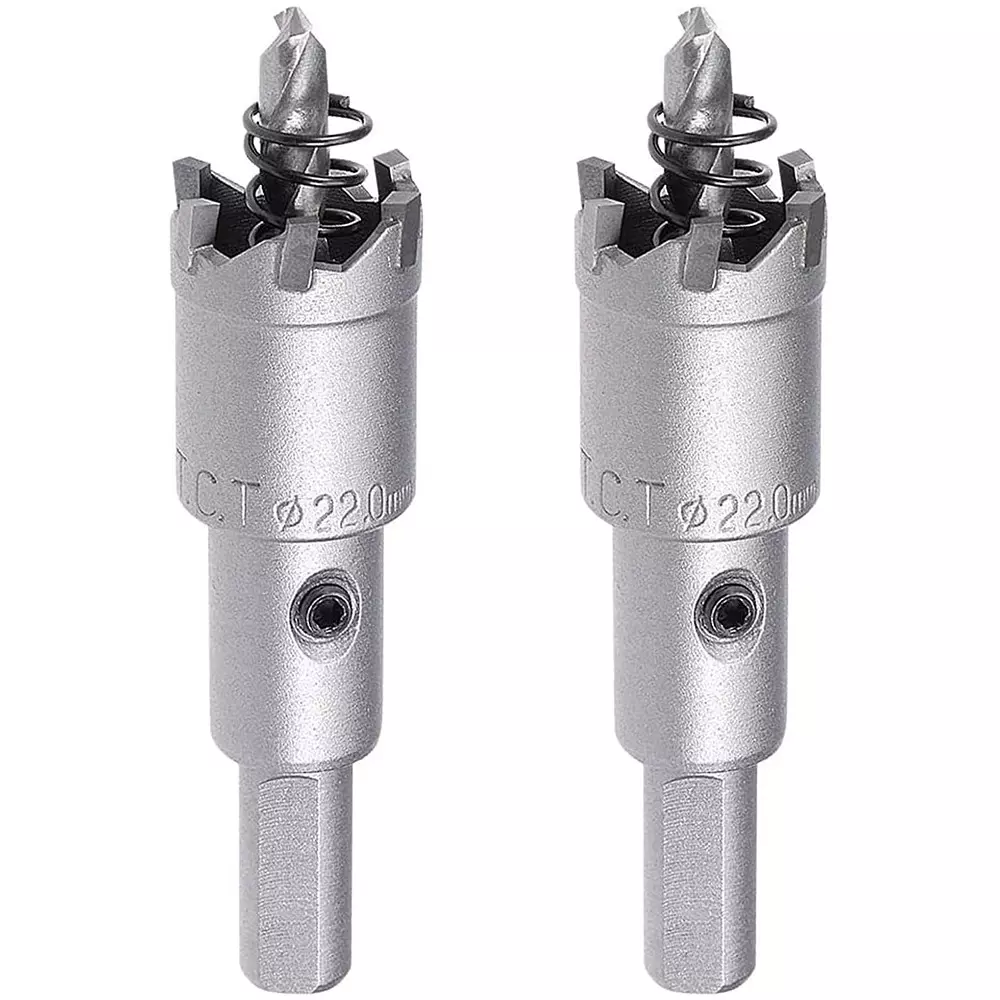 Veltrix Carbide Hole Saw Cutter Drill Bit Tooth Tipped Alloy Gray 22 mm Size (Pack of 2)