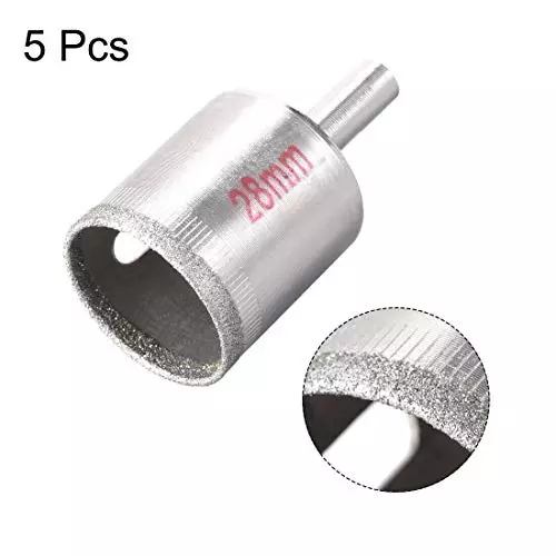YADAV Diamond Drill Bit Hole Saw Set 28 mm for Glass, Ceramic & Porcelain Tiles (Pack of 5)