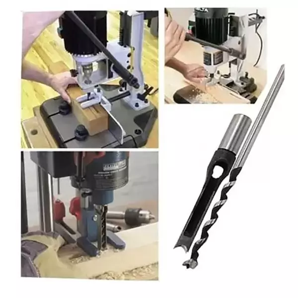 YADAV Woodworking Square Hole Saw Drill Bit Mortising Chisel 9.5 mm