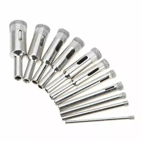 YADAV Diamond Drill Bit Hole Saw Set (5 to 25 mm) for Tile, Glass & Marble (Set of 10)