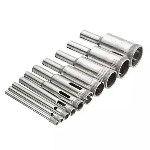 YADAV Diamond Drill Bit Hole Saw Set (5 to 25 mm) for Tile, Glass & Marble (Set of 10)