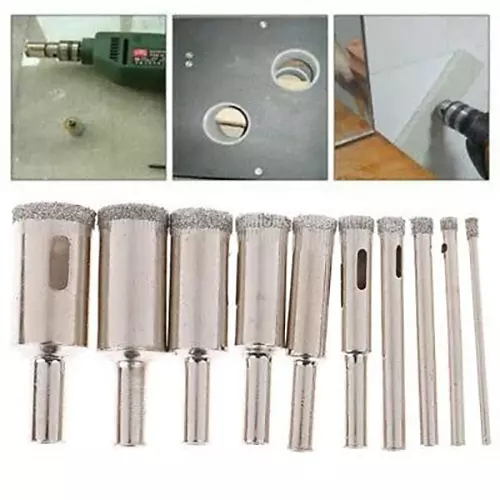 YADAV Diamond Drill Bit Hole Saw Set (5 to 25 mm) for Tile, Glass & Marble (Set of 10)