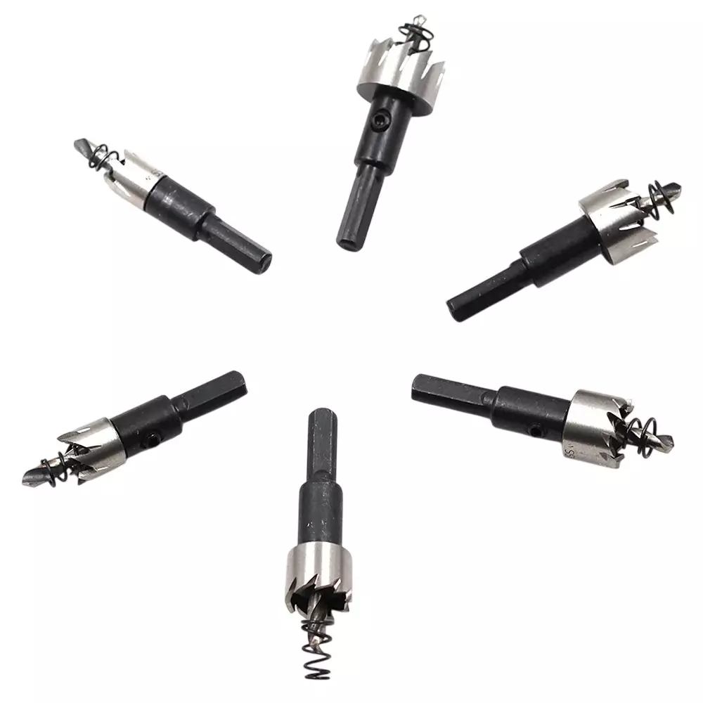 Veltrix 6 Pcs HSS Hole Saw Cutter Drill Bits Set High Speed Steel 3-Flat (12 to 22 mm) Size