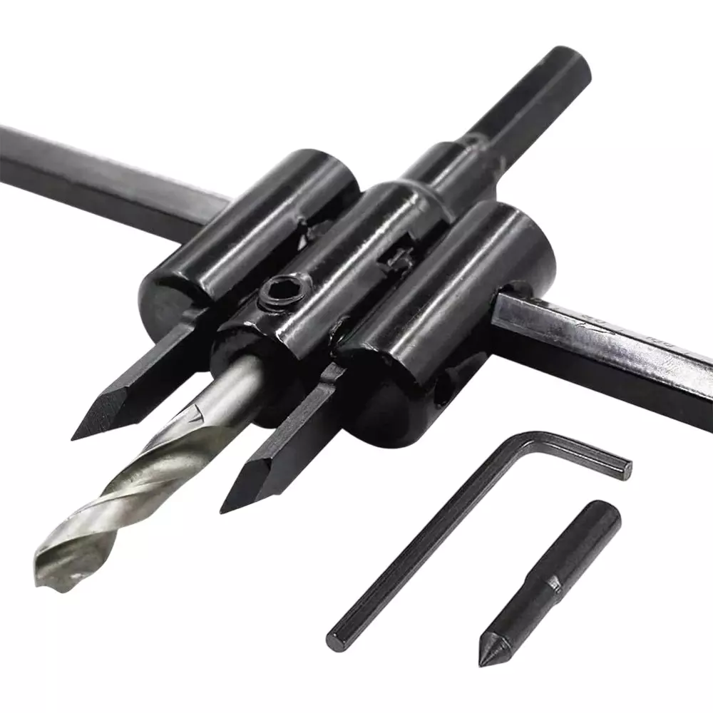 TruTool Circle Cutter Kit 30, 120 mm Alloy Steel Black For Speaker Openings, Spotlights Openings, Drilling Operations