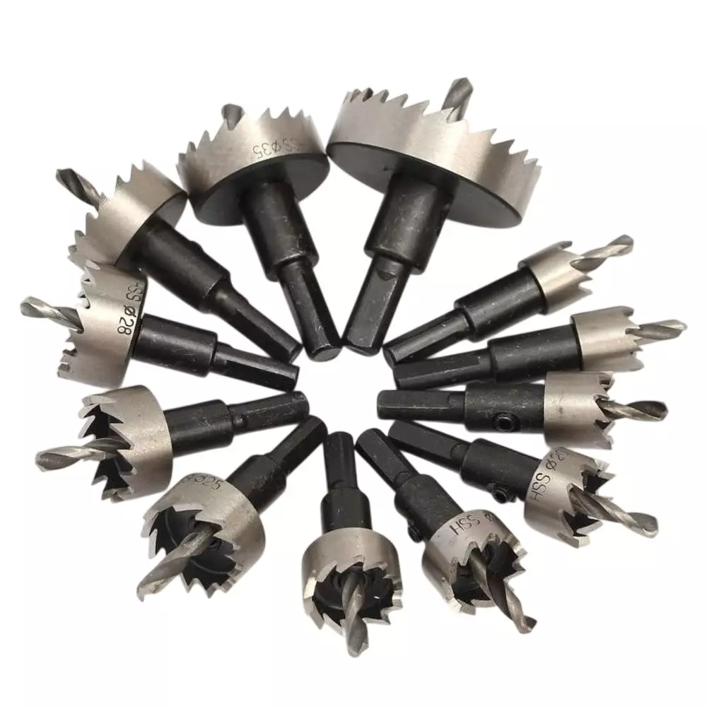 Veltrix 13 Pcs Hole Saw Cutter Drill Bits High Speed Steel Straight (12 to 55 mm) Size