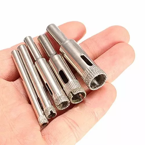 Tools Shop Diamond Coated Core Drill Bit for Tile Marble Glass Ceramic Hole Saw 5-12 mm (Set of 5)