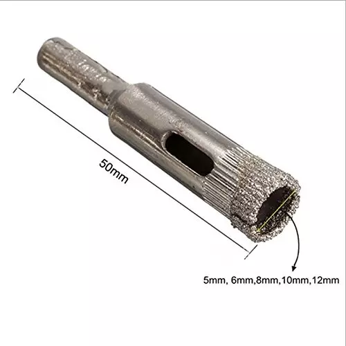 Tools Shop Diamond Coated Core Drill Bit for Tile Marble Glass Ceramic Hole Saw 5-12 mm (Set of 5)