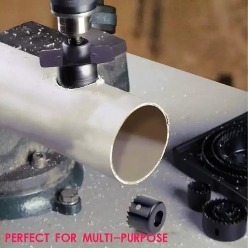 Saysha Hole Saw Set High Quality Alloy Black 8 Bits (19-64 mm) for Wood, Plastics & Thin Metal