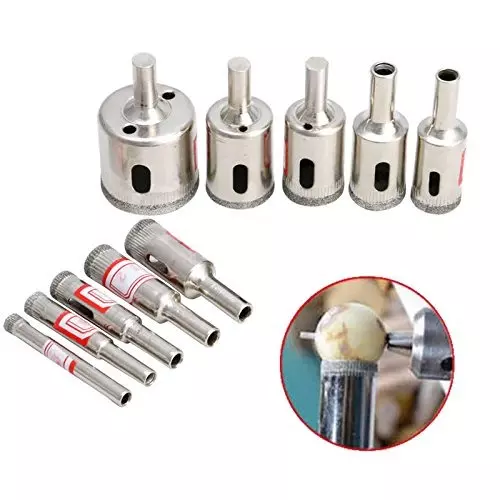 Tools Shop Diamond Hole Saw Cutter Drill Bit Tool for Tile, Ceramic, Porcelain & Glass (Set of 10)