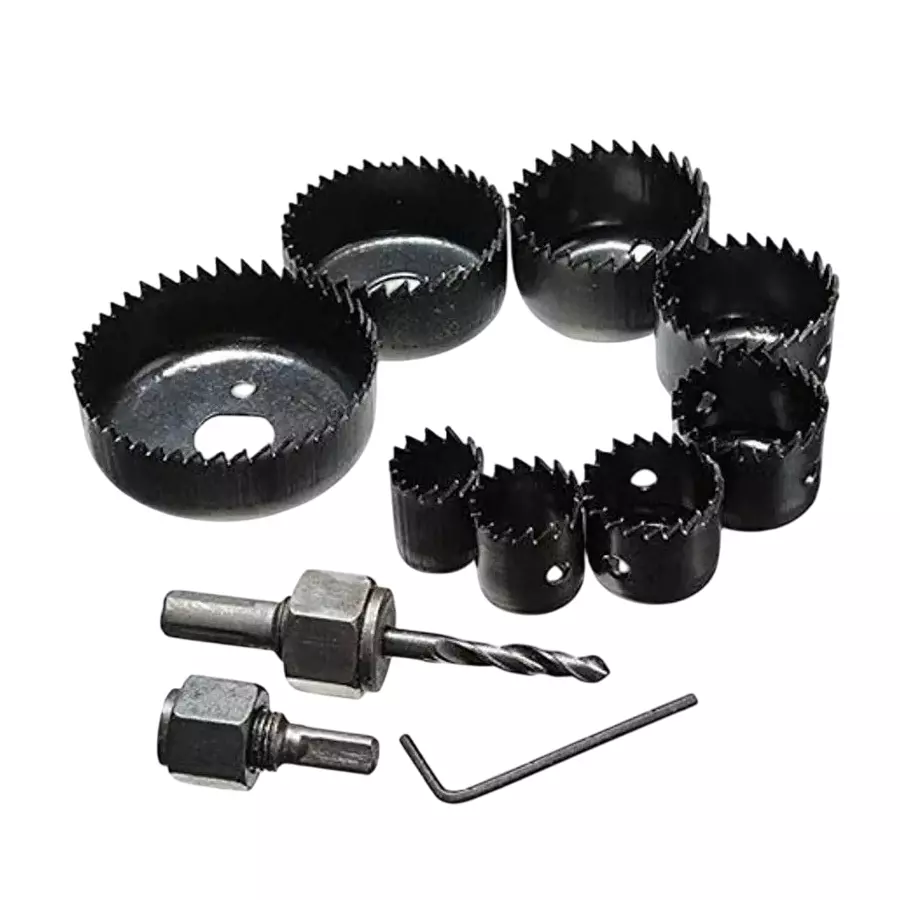 Kshivi 11 Pcs Latest Drill Bit Set Holesaw Woodworking 19 to 64 mm (3/4 to 2 1/2 inch) Size