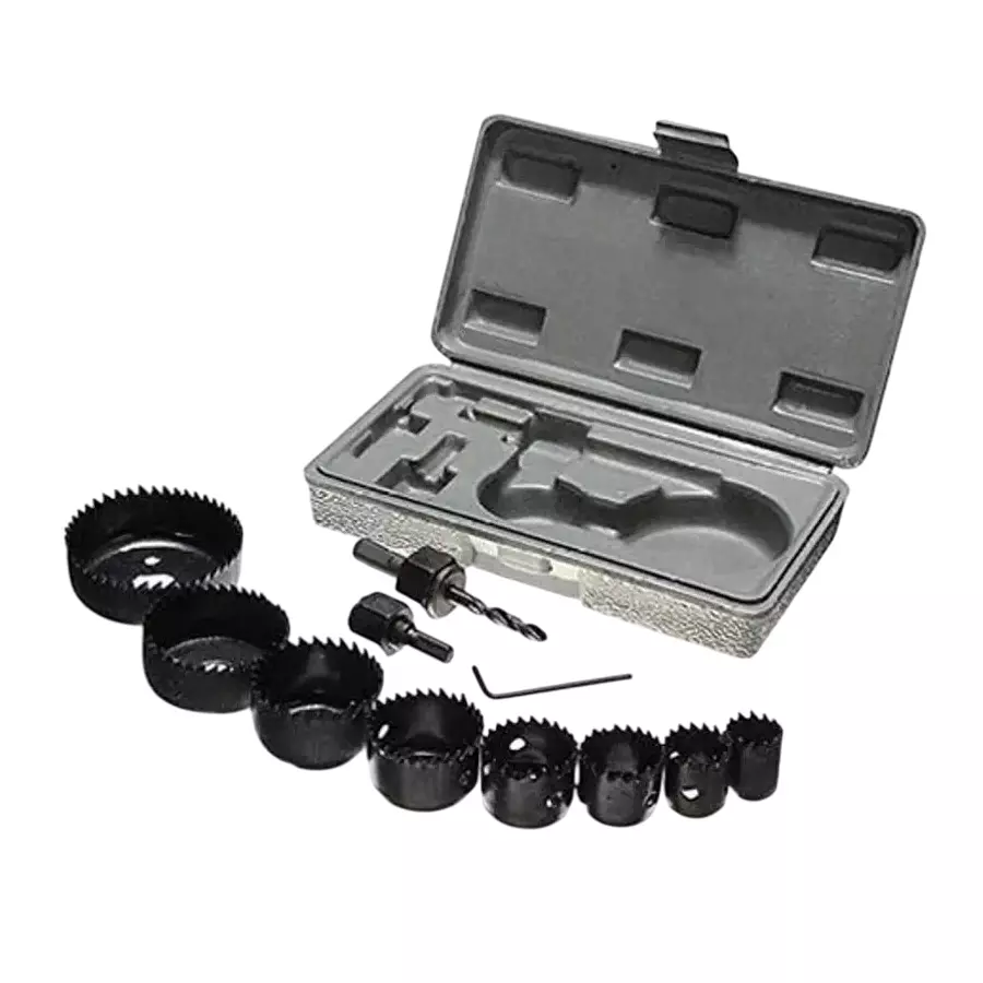 Kshivi 11 Pcs Latest Drill Bit Set Holesaw Woodworking 19 to 64 mm (3/4 to 2 1/2 inch) Size