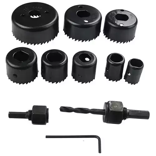 GENERIC Hole Saw Drill Bit Set High Carbon Steel Black Oxide (Pack of 5)