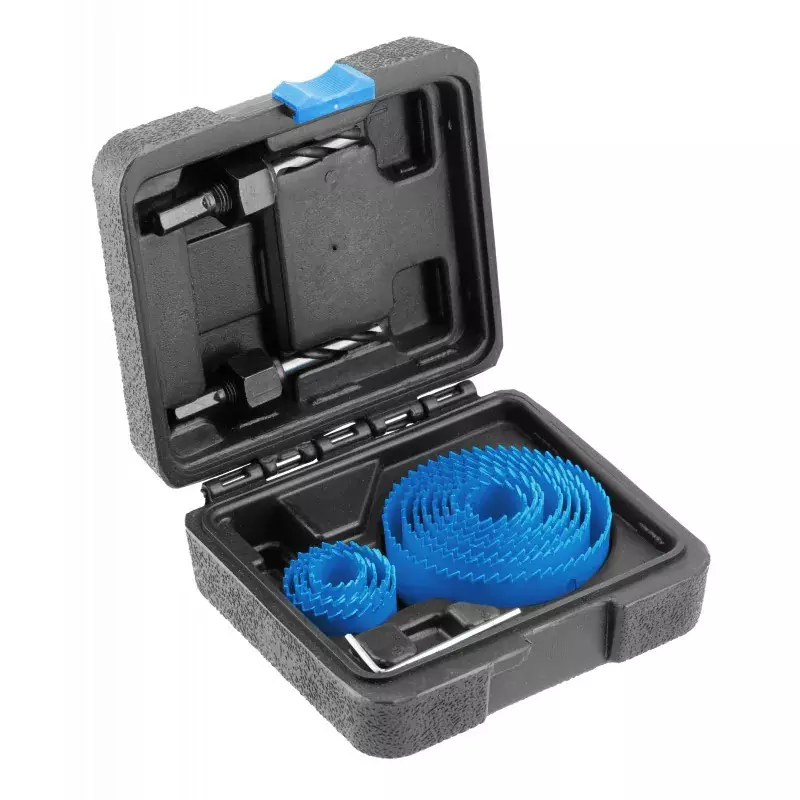 Hogert Technik 14 Pcs Hole Saw Drill Bit Set Used for Drilling In Wood, Plastic, Metal And Composites, HT6D464