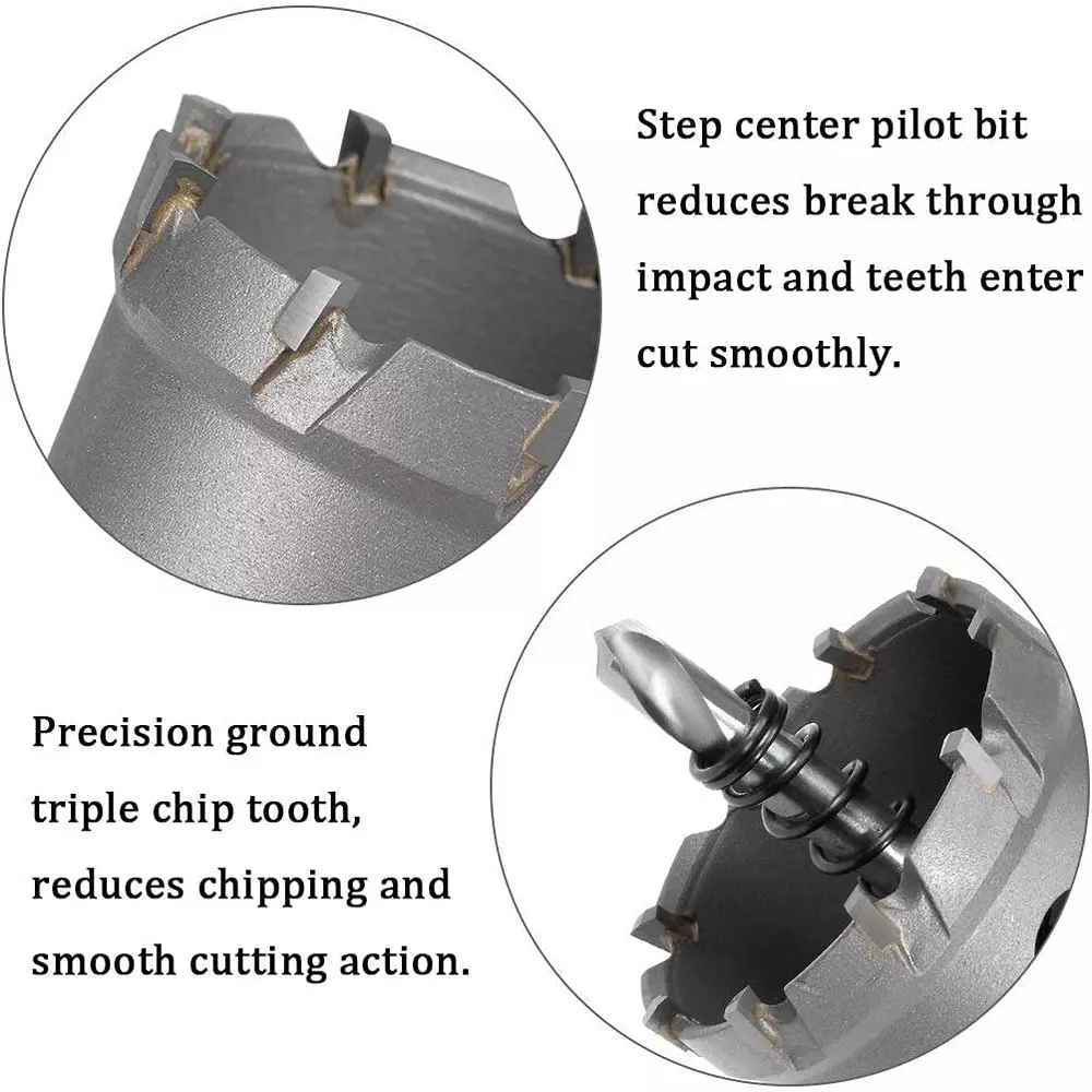 YADAV Heavy Duty TCT Drill Bit Hole Saw Set Tungsten Steel Metal Alloy 45 mm