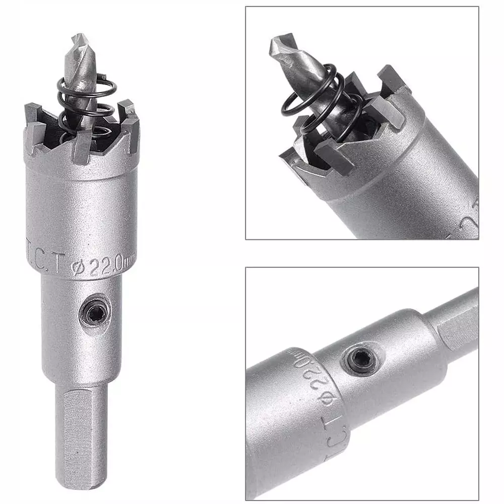 YADAV TCT Hole Saw Cutter 22 mm for Stainless Steel, Metal, PVC, Acrylic & Aluminum