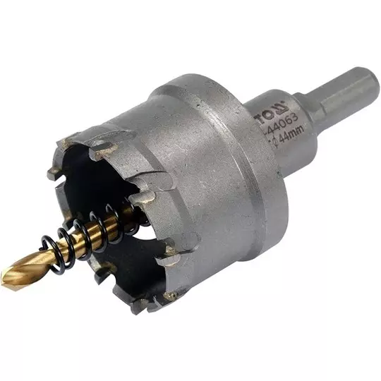 yato-44-mm-diameter-tct-hole-saw-38-inch-95-mm-drive-size-and-103-mm-overall-length-for-metal-working-yt-44063