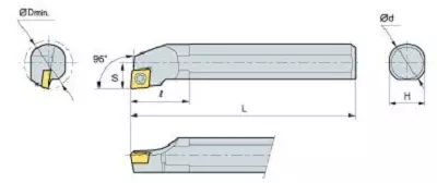 KORLOY Screw-on-System Internal Holder A12K-SCLCL-06