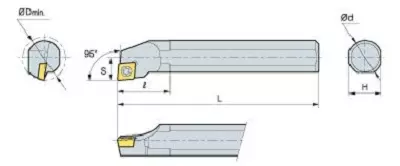 KORLOY Screw-on-System Internal Holder A12K-SCLCR-06