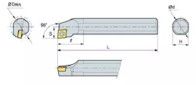 KORLOY Screw-on-System Internal Holder A12K-SCLPL-08