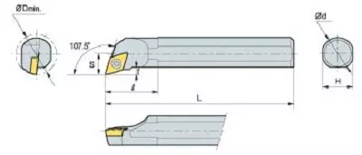 KORLOY Screw-on-System Internal Holder A12K-SDQCR-07