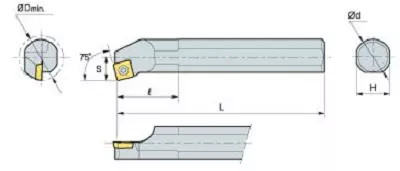 KORLOY Screw-on-System Internal Holder A12K-SSKPL-09