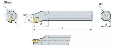 KORLOY Screw-on-System Internal Holder A16M-SCLCL-09