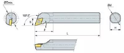 KORLOY Screw-on-System Internal Holder A16M-SDQCR-11