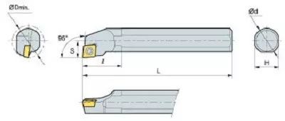 KORLOY Screw-on-System Internal Holder A20Q-SCLCL-09