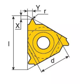 TaeguTec Insert Threading Tool Dia- 6.35mm 11ER 1.50 ISO Grade- TT9030