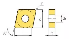KORLOY Turning Insert CNMG120412-GR Grade NC3220