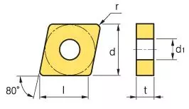 KORLOY Turning Insert CNMG190608-GR Grade NC3120