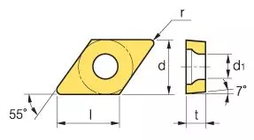 KORLOY Turning Insert DCMT070208-HMP Grade NC3120