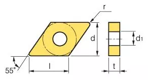 KORLOY Turning Insert DNMG150608-B25 Grade NC3220