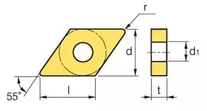 KORLOY Turning Insert DNMG150608-VF Grade NC3220