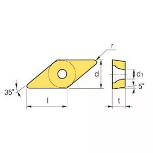 KORLOY Turning Insert VBMT110304-HMP Grade NC3120