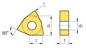 KORLOY Turning Insert WNMG080408-B25 Grade NC3220