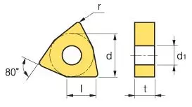 KORLOY Turning Insert WNMG080408-VF Grade NC3220