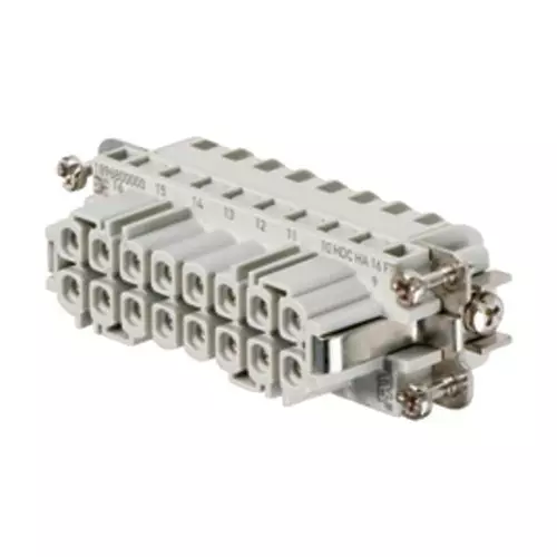 Weidmuller HEAVY DUTY INSERT, RECEPTACLE, 16 POS, 1896800000