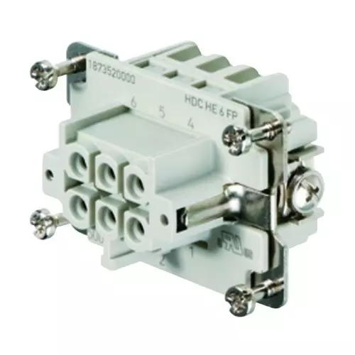 Weidmuller HEAVY DUTY INSERT, RCPT, 6+PE, 20-12AWG, HDC HE 6 FP